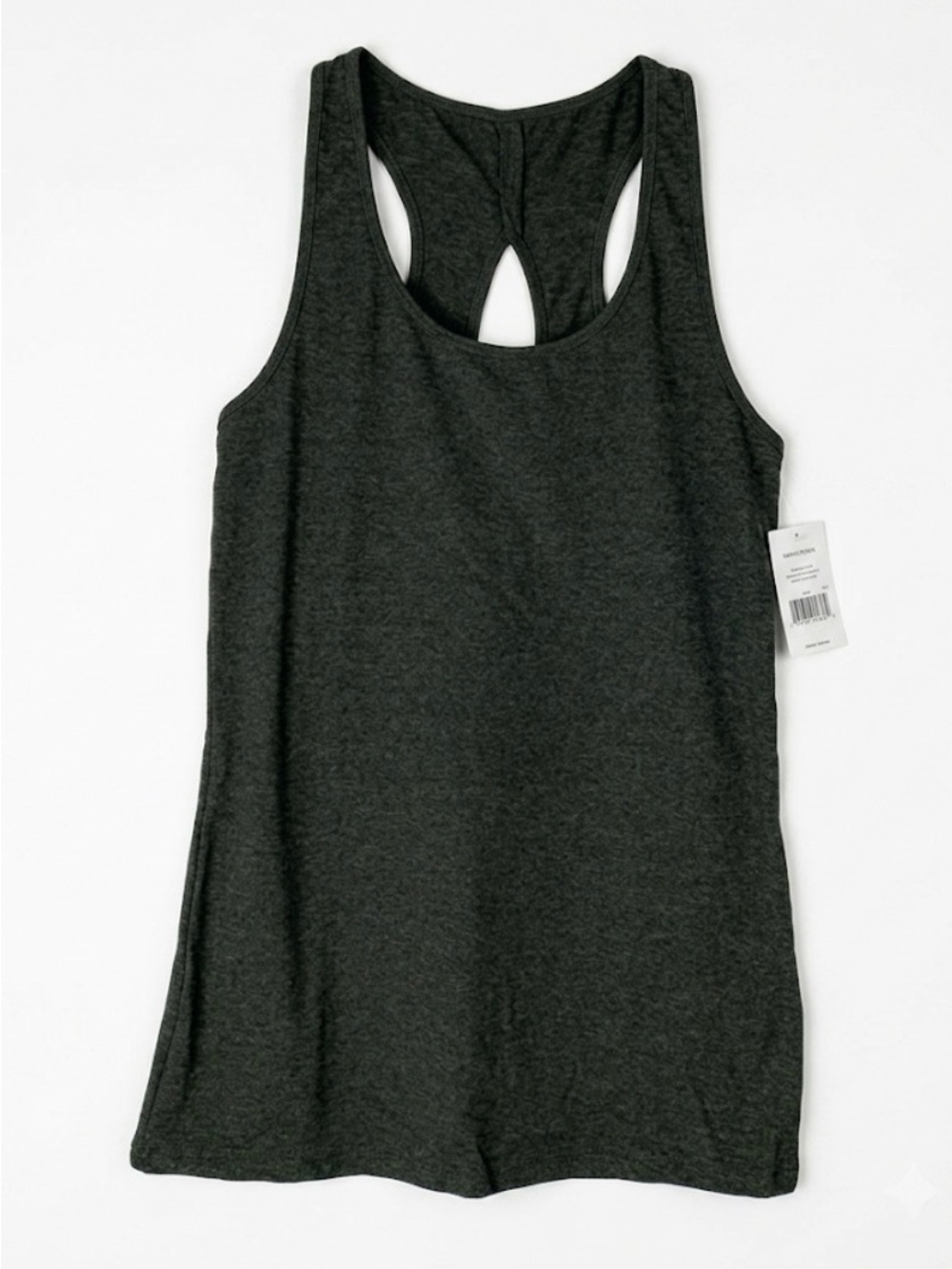 H by HALSTON STUDIO Racerback Mini Dress/Tunic, Women’s S, Dark Gray Green